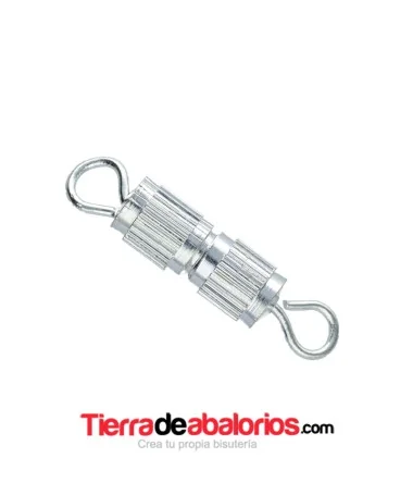 Cierre Tubo Rayado con Rosca 10x4mm, Plateado