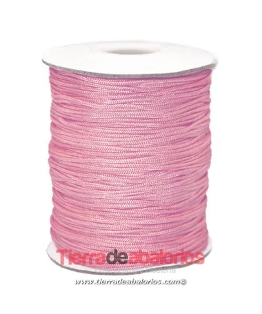 Cordón de Algodón Trenzado Brillante 1mm - Rosa