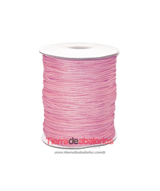 Cordón de Algodón Trenzado Brillante 1mm - Rosa