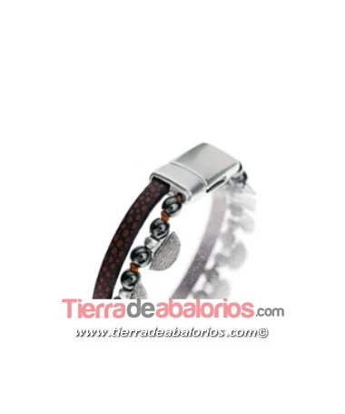 Cierre con Imán para Cuero y Cadena, Plateado