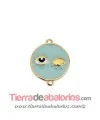 Conector Redondo Evil Eye, Dorado con Turquesa y Azul