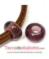 Murano Rondel 22mm Agujero 10mm, Amatista Transp. Brillante - Tierra de Abalorios