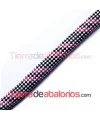 Cordón de Escalada 10mm Cuadros Negro, Blanco y Fucsia-20cm