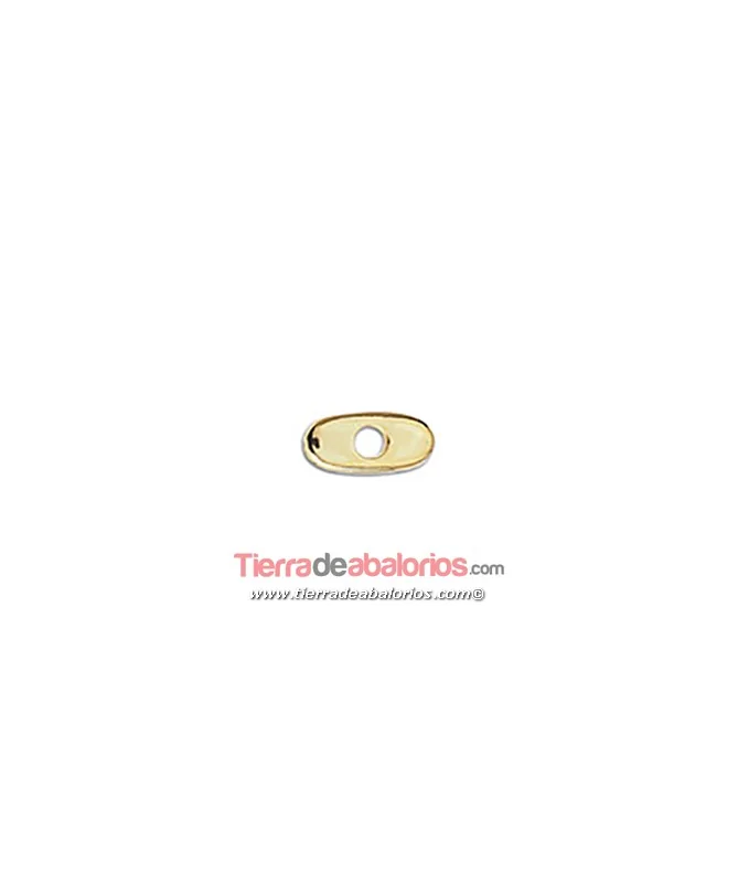 Cierre Ovalado para 9 Hilos con Tope, Dorado