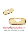Cierre Ovalado para 9 Hilos con Tope, Dorado