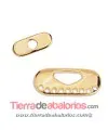 Cierre Ovalado para 9 Hilos con Tope, Dorado