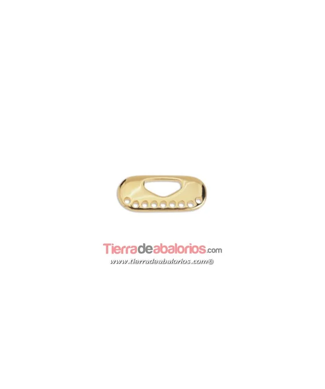 Cierre Ovalado para 9 Hilos con Tope, Dorado