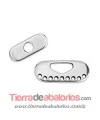 Cierre Ovalado para 9 Hilos con Tope, Plateado