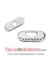 Cierre Ovalado para 9 Hilos con Tope, Plateado