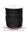 Cordón de Algodón Trenzado Brillante 0,5mm, Negro