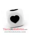Cubo de Silicona Blanco 12mm Agujero 2mm, Corazón