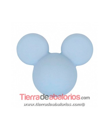 Mickey Mouse de Silicona 24x20mm Agujero 2,5mm, Azul
