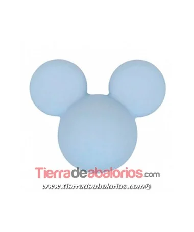 Mickey Mouse de Silicona 24x20mm Agujero 2,5mm, Azul Mickey Mouse de Silicona 24x20mm Agujero 2,5mm, Azul