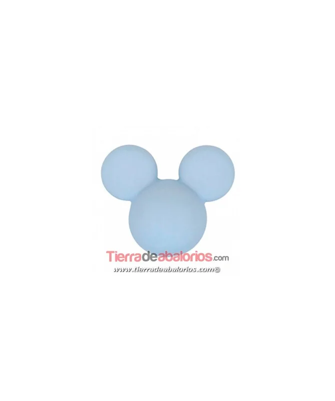 Mickey Mouse de Silicona 24x20mm Agujero 2,5mm, Azul