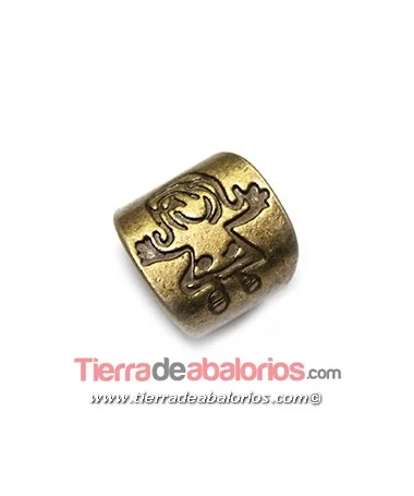 Entrepieza Regaliz Niña 15x15mm Agujero 12x8mm, Oro Viejo