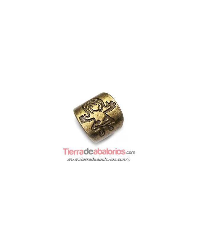 Entrepieza Regaliz Niña 15x15mm Agujero 12x8mm, Oro Viejo