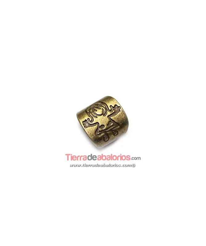 Entrepieza Regaliz Niña 15x15mm Agujero 12x8mm, Oro Viejo