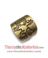 Entrepieza Regaliz Niña 15x15mm Agujero 12x8mm, Oro Viejo