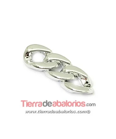 Eslabón Acrílico 28x20mm Plateado Brillante