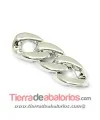 Eslabón Acrílico 28x20mm Plateado Brillante
