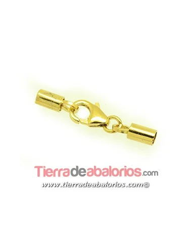 Mosquetón 8mm con Terminal Agujero 2,3mm Plata 925 Baño Oro Mosquetón 8mm con Terminal Agujero 2,3mm Plata 925 Baño Oro