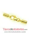 Mosquetón 8mm con Terminal Agujero 2,3mm Plata 925 Baño Oro