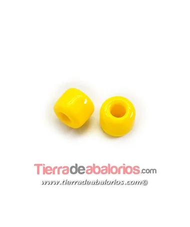 Preciosa Rola Bead 8x6mm Agujero 3,5mm Amarillo Op. (10 uds)