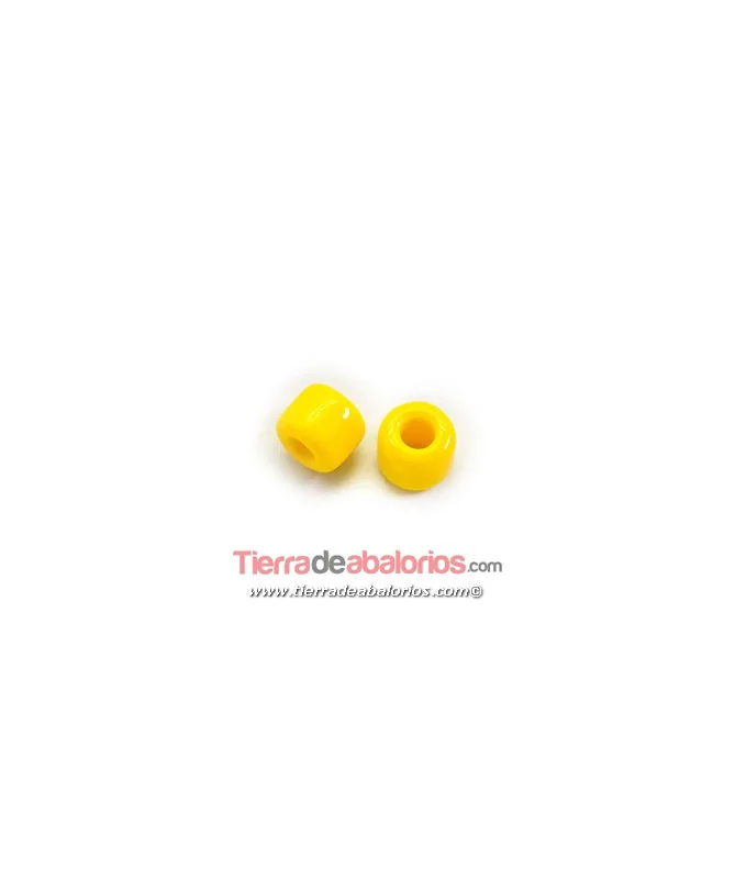 Preciosa Rola Bead 8x6mm Agujero 3,5mm Amarillo Op. (10 uds)