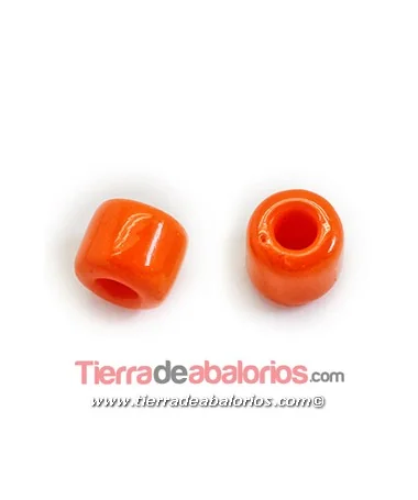 Preciosa Rola Bead 8x6mm Agujero 3,5mm Naranja Op. (10 uds)