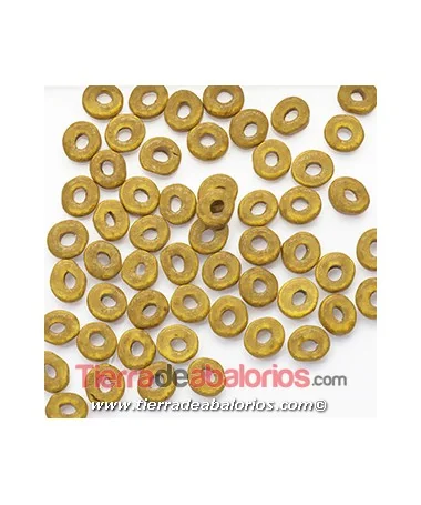 Cerámica Rondel 6x2,5mm Agujero 2,3mm Capuccino