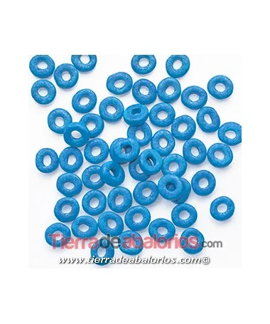 Cerámica Rondel 6x2,5mm Agujero 2,3mm Azul