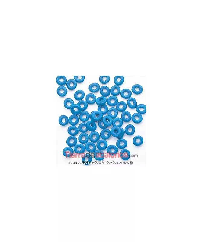 Cerámica Rondel 6x2,5mm Agujero 2,3mm Azul