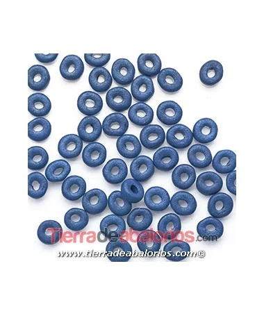 Cerámica Rondel 6x2,5mm Agujero 2,3mm Azul Marino