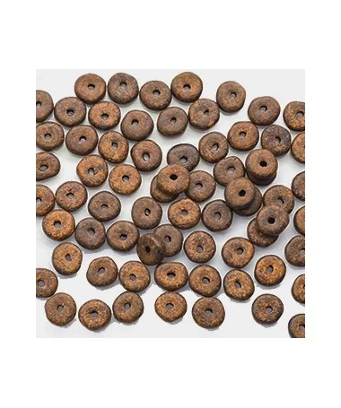 Cerámica Rondel 6,5x2,2mm Agujero 1,2mm Marrón Chocolate