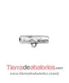 Tubo 19x8mm con Anilla para Colgar, Agujero 2mm, Plateado