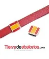 Pasador Bandera de España 13x13mm Agujero 10x2mm, Plateado