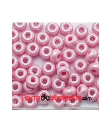 Donut Cristal Checo 9x5mm Agujero 3mm, Rosa Pastel