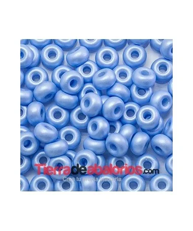 Donut Cristal Checo 9x5mm Agujero 3mm, Azul Pastel