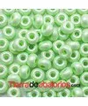 Donut Cristal Checo 9x5mm Agujero 3mm, Verde Pastel