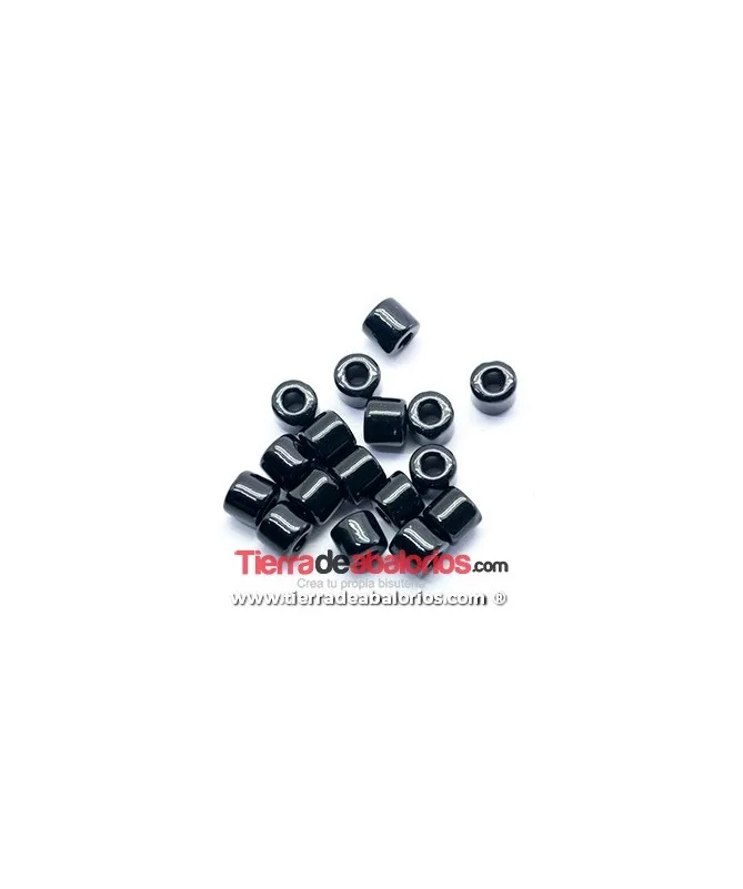Preciosa Rola Bead 8x6mm Agujero 3,5mm Negro (10 uds)