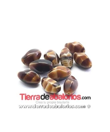 Barroca Cristal Checo 17x9mm Agujero 1,1mm Marrón Irisado