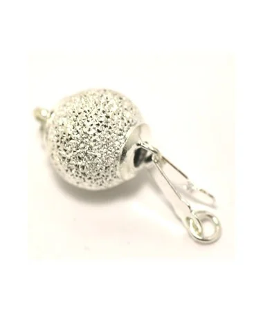 Cierre Bola Brillante 10mm con Trabilla Seguridad, Plateado