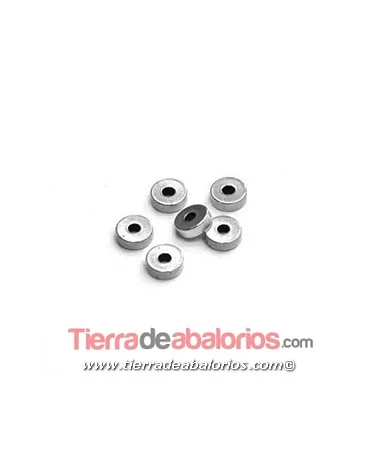 Aro Liso 6x2mm Agujero 1,8mm, Plateado