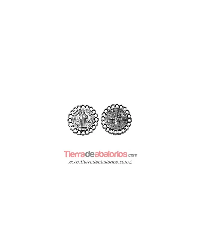 Colgante Medalla Jesús 20mm, Plateada Colgante Medalla Jesús 20mm, Plateada
