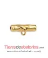 Tubo 19x8mm con Anilla para Colgar, Agujero 2mm, Dorado