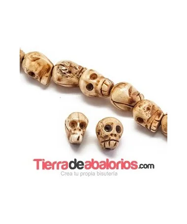 Calavera Hueso Tallado 12x9mm Agujero 2mm