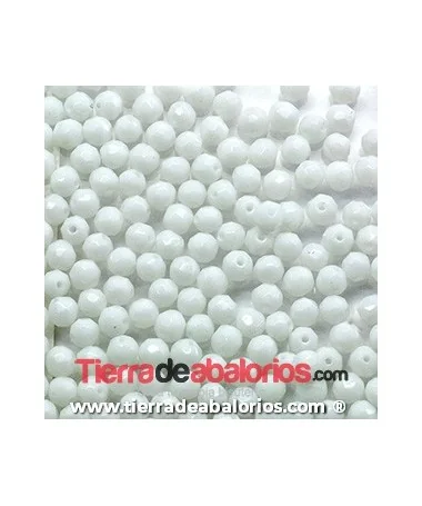 Jaspe Blanco Bola Facetada 4mm Agujero 0,8mm