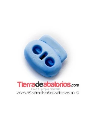 Cierre Pasador Cordón Doble 20x18mm, Celeste