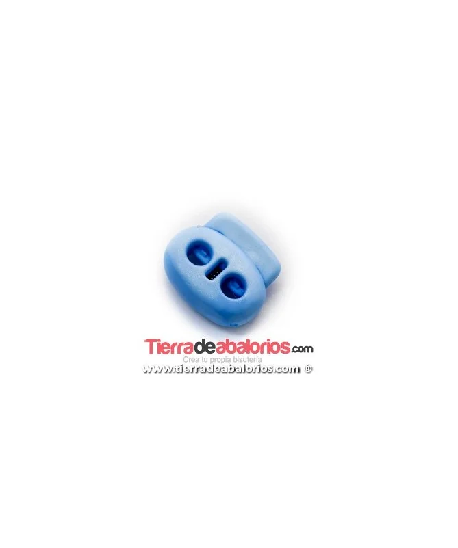 Cierre Pasador Cordón Doble 20x18mm, Celeste
