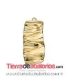 Colgante Rectangular Ondulado 39x17mm, Dorado